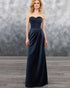 Sexy Navy Blue Sheath Bridesmaid Dresses Sweetheart Long Satin Party Gowns